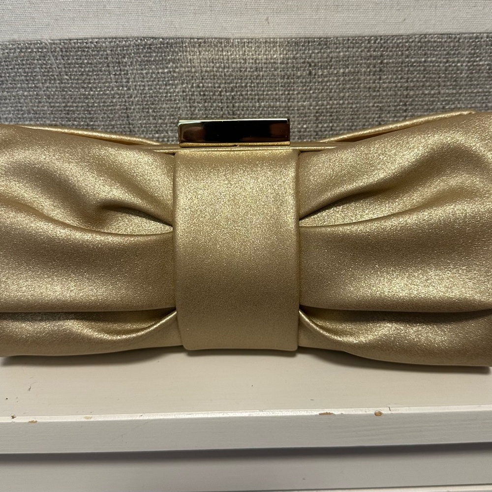 Gold Bow Evening Clutch